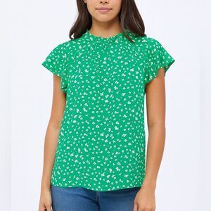 Alice Blue Green Floral Women's Top Size Small